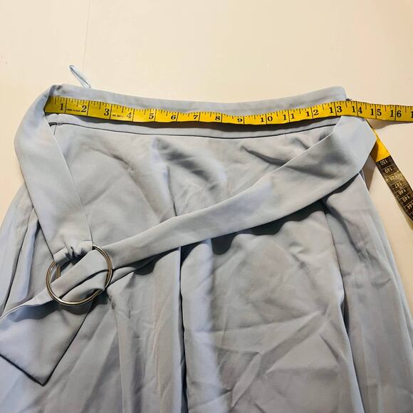 Nissa Belted Flare A Line Pleated Midi Dress Size 4 Light Blue - Picture 7 of 11